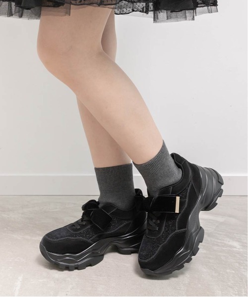 RANDA（ランダ）の「2WAY ソックスドッキングリボンスニーカー（スニーカー・レディース・グレー/ブラック・LL/L/M/S）」の5枚目の写真