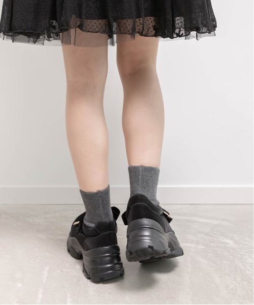 RANDA（ランダ）の「2WAY ソックスドッキングリボンスニーカー（スニーカー・レディース・グレー/ブラック・LL/L/M/S）」の6枚目の写真