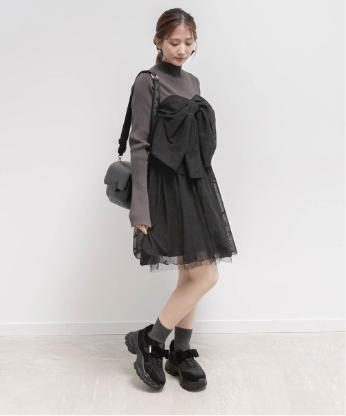 RANDA（ランダ）の「2WAY ソックスドッキングリボンスニーカー（スニーカー・レディース・グレー/ブラック・LL/L/M/S）」の10枚目の写真