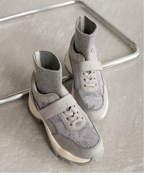 RANDA（ランダ）の「2WAY ソックスドッキングリボンスニーカー（スニーカー・レディース・グレー/ブラック・LL/L/M/S）」の12枚目の写真