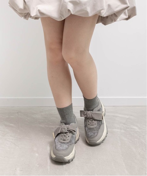 RANDA（ランダ）の「2WAY ソックスドッキングリボンスニーカー（スニーカー・レディース・グレー/ブラック・LL/L/M/S）」の18枚目の写真