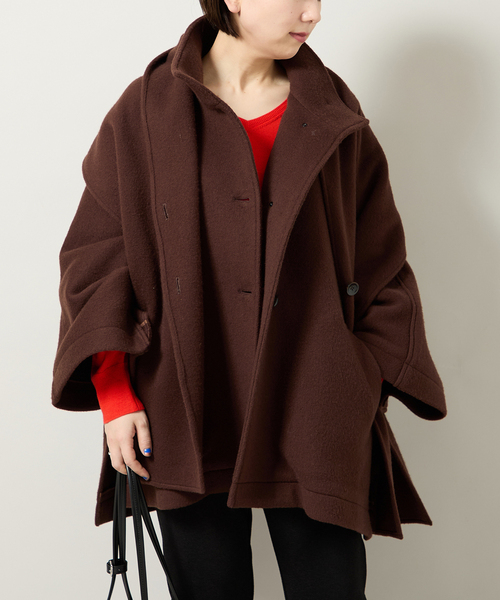 Bonum(ボナム)の「MUFFLER PONCHO コート(ポンチョ・レディース・ブラウン・FREE)」の13枚目の写真