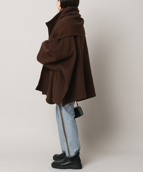 Bonum(ボナム)の「MUFFLER PONCHO コート(ポンチョ・レディース・ブラウン・FREE)」の17枚目の写真