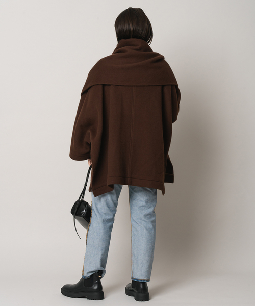 Bonum(ボナム)の「MUFFLER PONCHO コート(ポンチョ・レディース・ブラウン・FREE)」の18枚目の写真
