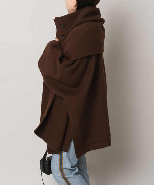 Bonum(ボナム)の「MUFFLER PONCHO コート(ポンチョ・レディース・ブラウン・FREE)」の19枚目の写真