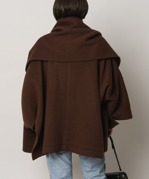 Bonum(ボナム)の「MUFFLER PONCHO コート(ポンチョ・レディース・ブラウン・FREE)」の20枚目の写真
