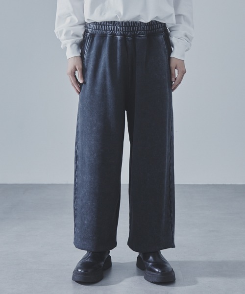 SLICK(スリック)の「【SLICK/スリック】Heavyweight Snow Wash Wide Sweat Pants/スノーウォッシュスウェットワイドパンツ / ヘビィーウェイト/セットアップ(スウェットパンツ・メンズ・ブラック/ライトグレー・1/2/3)」の4枚目の写真