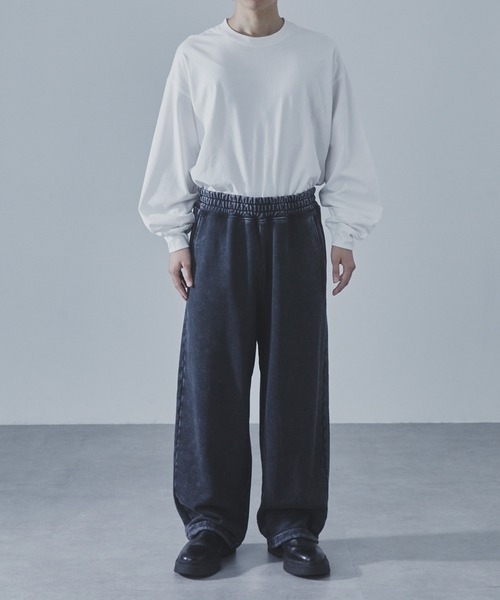 SLICK(スリック)の「【SLICK/スリック】Heavyweight Snow Wash Wide Sweat Pants/スノーウォッシュスウェットワイドパンツ / ヘビィーウェイト/セットアップ(スウェットパンツ・メンズ・ブラック/ライトグレー・1/2/3)」の7枚目の写真