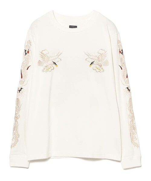 BEAMS BOY（ビームスボーイ）の「テーラー東洋 / SUKA T-SHIRT EMBROIDERED “EAGLE”（Tシャツ/カットソー・レディース・ホワイト・MEDIUM）」の2枚目の写真