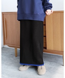配色ラインニットスカート