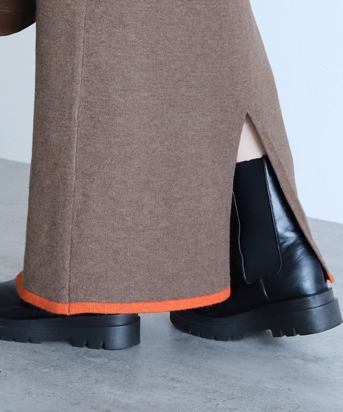 reca（レカ）の「配色ラインニットスカート（スカート・レディース・ブラック/グレー/モカ・M）」の5枚目の写真