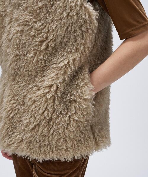 cloenc（クロエンス）の「【手洗い可】フェイクファージレ（ベスト・レディース・ナチュラル/ブラウン系・01/02）」の11枚目の写真