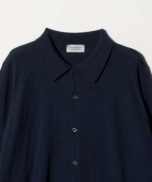 John Smedley コットンニットシャツカーディガン M イギリス製 John Smedley コットンニットシャツカーディガン M イギリス製