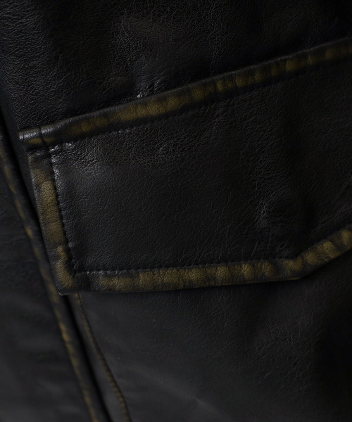 SPIRALGIRL（スパイラルガール）の「ヴィンテージ風レザーブルゾン（ブルゾン・レディース・ブラック・FREE）」の22枚目の写真