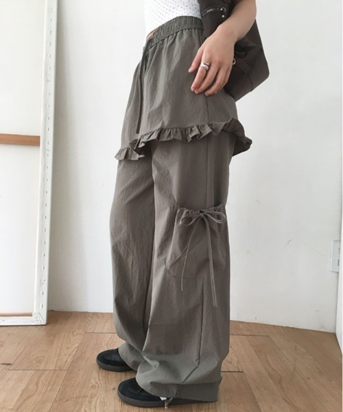 FREE STYLISTS(フリー スタイリスト)の「YUGA_YGMC Drawstring easy pants with faux skirt(その他パンツ・レディース・グレー/ホワイト/ブラック・FREE)」の2枚目の写真