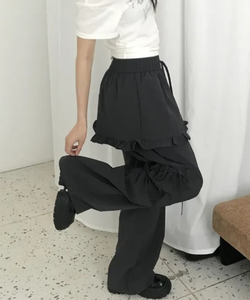 FREE STYLISTS(フリー スタイリスト)の「YUGA_YGMC Drawstring easy pants with faux skirt(その他パンツ・レディース・グレー/ホワイト/ブラック・FREE)」の19枚目の写真