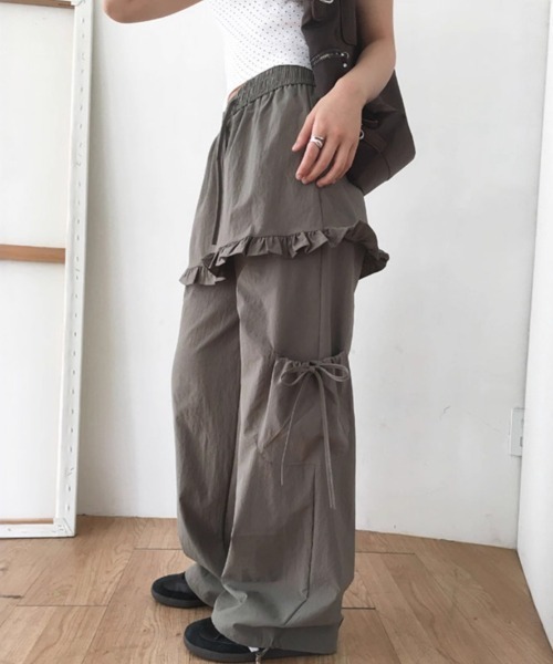 FREE STYLISTS(フリー スタイリスト)の「YUGA_YGMC Drawstring easy pants with faux skirt(その他パンツ・レディース・グレー/ホワイト/ブラック・FREE)」の14枚目の写真