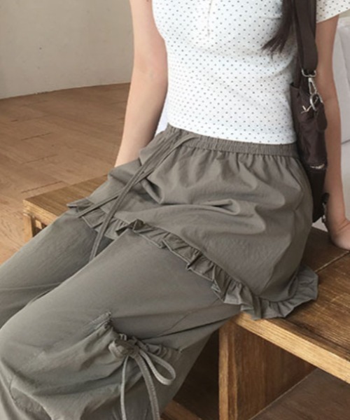 FREE STYLISTS(フリー スタイリスト)の「YUGA_YGMC Drawstring easy pants with faux skirt(その他パンツ・レディース・グレー/ホワイト/ブラック・FREE)」の16枚目の写真