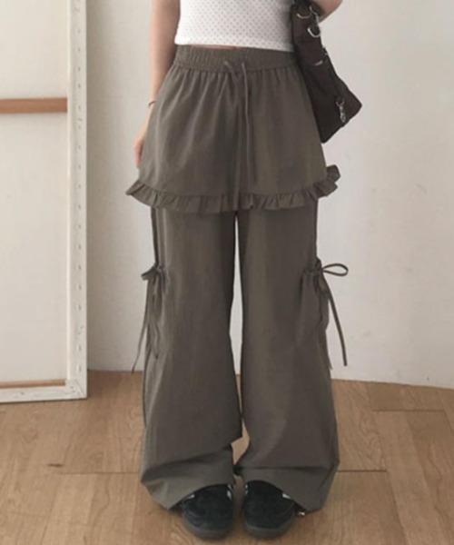 FREE STYLISTS(フリー スタイリスト)の「YUGA_YGMC Drawstring easy pants with faux skirt(その他パンツ・レディース・グレー/ホワイト/ブラック・FREE)」の13枚目の写真
