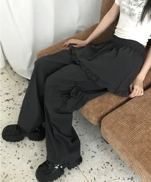 FREE STYLISTS(フリー スタイリスト)の「YUGA_YGMC Drawstring easy pants with faux skirt(その他パンツ・レディース・グレー/ホワイト/ブラック・FREE)」の20枚目の写真