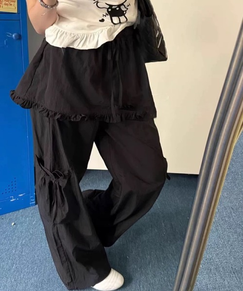 FREE STYLISTS(フリー スタイリスト)の「YUGA_YGMC Drawstring easy pants with faux skirt(その他パンツ・レディース・グレー/ホワイト/ブラック・FREE)」の21枚目の写真