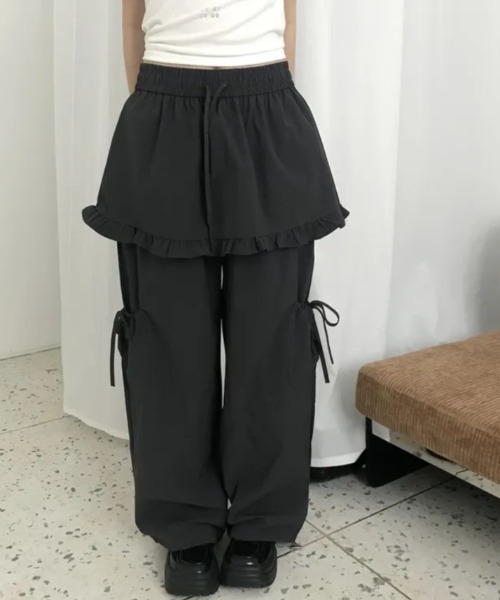 FREE STYLISTS(フリー スタイリスト)の「YUGA_YGMC Drawstring easy pants with faux skirt(その他パンツ・レディース・グレー/ホワイト/ブラック・FREE)」の6枚目の写真