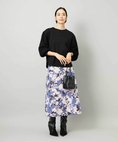 MICHEL KLEIN(ミッシェル・クラン)の「アンティークローズプリントスカート(スカート・レディース・カーキ/ブルー・38)」の18枚目の写真