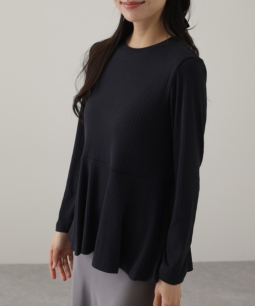 Lace Ladies(レースレディース)の「ランダム リブ ペプラム 長袖 カットソー(Tシャツ/カットソー・レディース・チャコールグレー・S/FREE)」の6枚目の写真