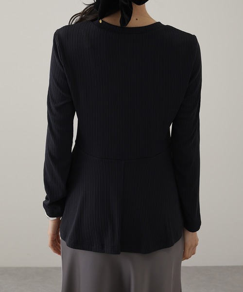 Lace Ladies(レースレディース)の「ランダム リブ ペプラム 長袖 カットソー(Tシャツ/カットソー・レディース・チャコールグレー・S/FREE)」の8枚目の写真
