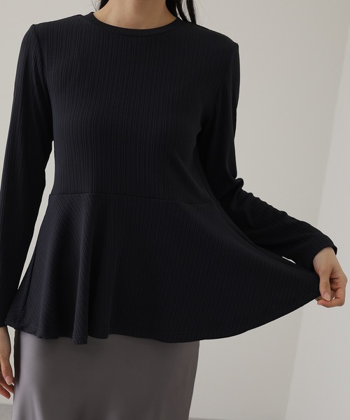 Lace Ladies(レースレディース)の「ランダム リブ ペプラム 長袖 カットソー(Tシャツ/カットソー・レディース・チャコールグレー・S/FREE)」の11枚目の写真