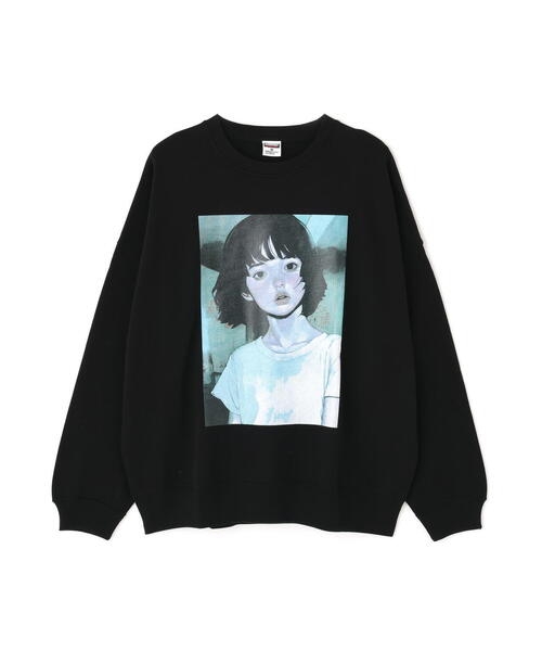 over print(オーバープリント)の「overprint/オーバープリント/世界 swerat shirts(スウェット・レディース・ブラック・M/L/XL)」の1枚目の写真