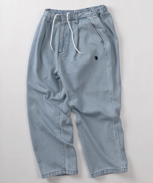 U.S. POLO ASSN.(ユーエスポロアッスン)の「【78】【U.S. POLO ASSN./ユーエスポロアッスン】デニム/ツイル ワンポイントロゴ タックテーパードパンツ(デニムパンツ・メンズ・ベージュ/グレー/ワンウォッシュ/ブルー/ブラック/カーキ/オリーブ/サックスブルー・M/L/XL)」の6枚目の写真
