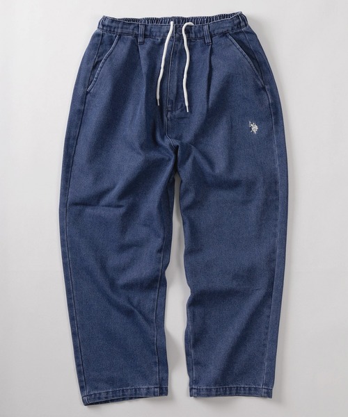 U.S. POLO ASSN.(ユーエスポロアッスン)の「【78】【U.S. POLO ASSN./ユーエスポロアッスン】デニム/ツイル ワンポイントロゴ タックテーパードパンツ(デニムパンツ・メンズ・ベージュ/グレー/ワンウォッシュ/ブルー/ブラック/カーキ/オリーブ/サックスブルー・M/L/XL)」の9枚目の写真