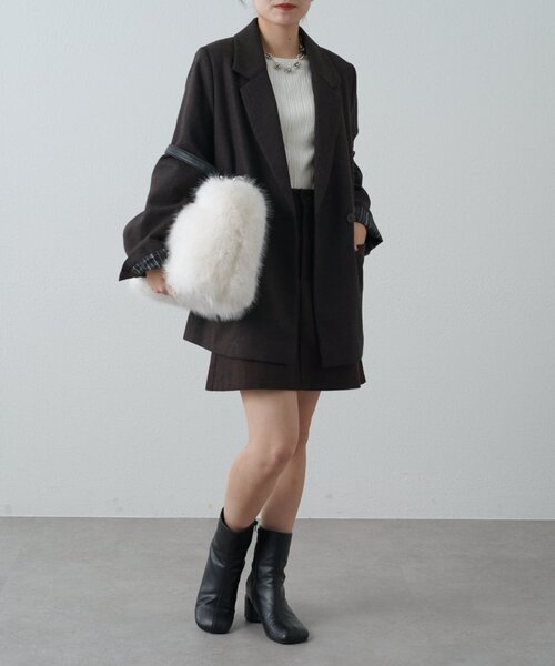 Lui's(ルイス)の「ヘリンボーンミニスカート(スカート・レディース・ブラウン/グレー・38/36)」の9枚目の写真