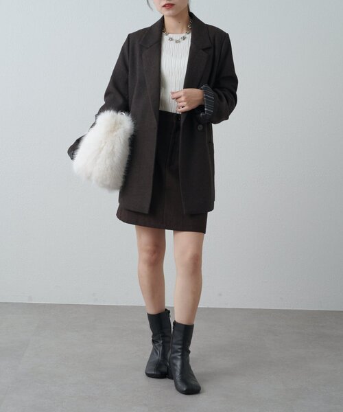 Lui's(ルイス)の「ヘリンボーンミニスカート(スカート・レディース・ブラウン/グレー・38/36)」の10枚目の写真