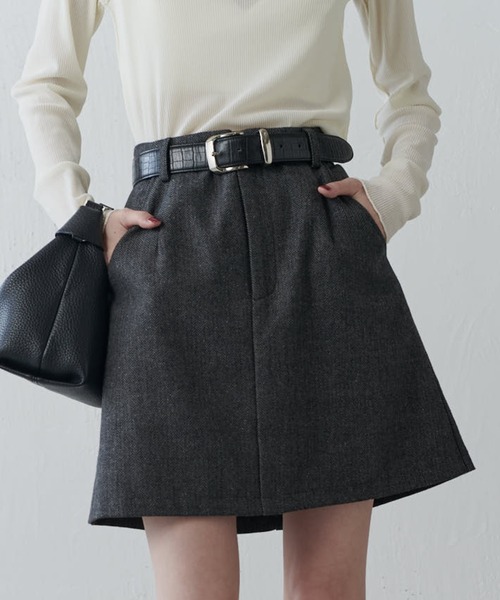 Lui's(ルイス)の「ヘリンボーンミニスカート(スカート・レディース・ブラウン/グレー・38/36)」の1枚目の写真