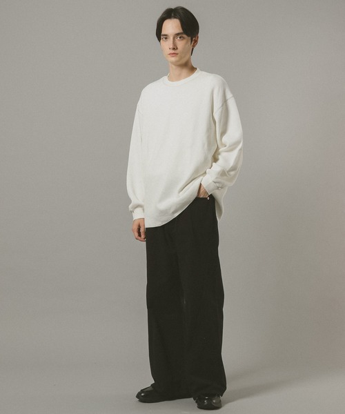 RAGEBLUE(レイジブルー)の「WAFFLE STITCH LONG SLEEVE CUTSEW / ワッフルステッチロンT(Tシャツ/カットソー・メンズ・ブラック/オフホワイト・FREE)」の8枚目の写真