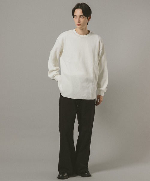 RAGEBLUE(レイジブルー)の「WAFFLE STITCH LONG SLEEVE CUTSEW / ワッフルステッチロンT(Tシャツ/カットソー・メンズ・ブラック/オフホワイト・FREE)」の7枚目の写真