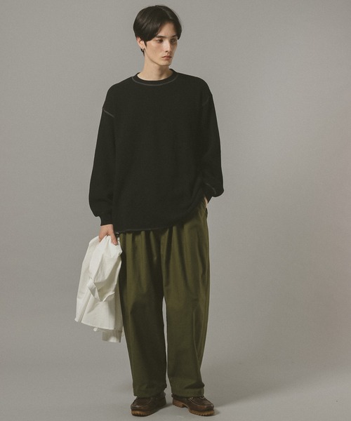 RAGEBLUE(レイジブルー)の「WAFFLE STITCH LONG SLEEVE CUTSEW / ワッフルステッチロンT(Tシャツ/カットソー・メンズ・ブラック/オフホワイト・FREE)」の20枚目の写真