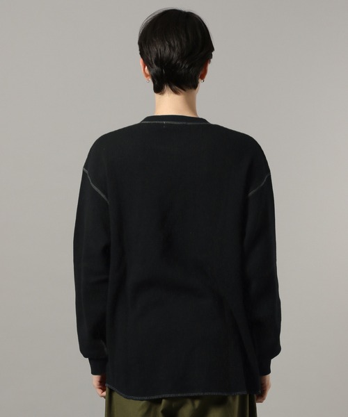 RAGEBLUE(レイジブルー)の「WAFFLE STITCH LONG SLEEVE CUTSEW / ワッフルステッチロンT(Tシャツ/カットソー・メンズ・ブラック/オフホワイト・FREE)」の15枚目の写真