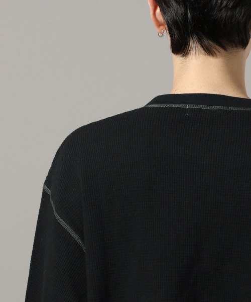 RAGEBLUE(レイジブルー)の「WAFFLE STITCH LONG SLEEVE CUTSEW / ワッフルステッチロンT(Tシャツ/カットソー・メンズ・ブラック/オフホワイト・FREE)」の14枚目の写真