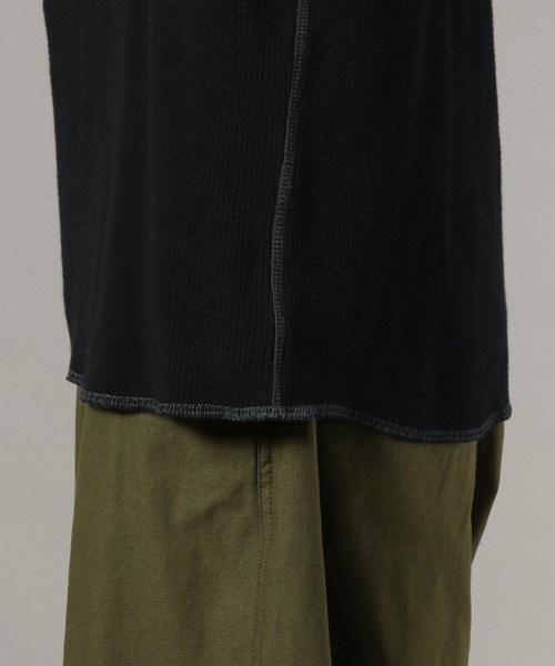 RAGEBLUE(レイジブルー)の「WAFFLE STITCH LONG SLEEVE CUTSEW / ワッフルステッチロンT(Tシャツ/カットソー・メンズ・ブラック/オフホワイト・FREE)」の11枚目の写真