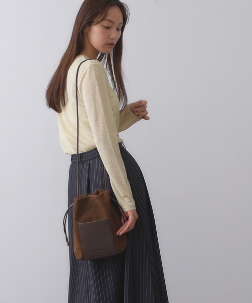 OPAQUE.CLIP(オペークドットクリップ)の「【長さ調整可能】サイドドロストミニショルダーバッグ(ショルダーバッグ・レディース・グレー系4/ブラウン系その他5/ブラック/ブラウン系1/ダークブラウン・00)」の9枚目の写真