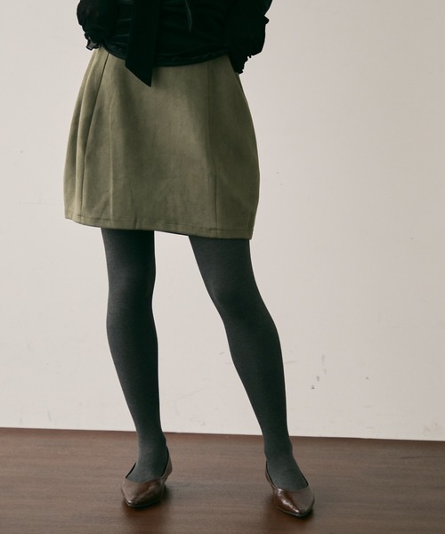 Trish（トリッシュ）の「スエードライクコクーンスカート（スカート・レディース・キャメル/ボルドー/カーキ・MEDIUM）」の2枚目の写真