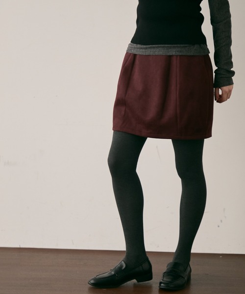 Trish（トリッシュ）の「スエードライクコクーンスカート（スカート・レディース・キャメル/ボルドー/カーキ・MEDIUM）」の8枚目の写真