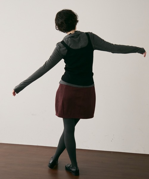 Trish（トリッシュ）の「スエードライクコクーンスカート（スカート・レディース・キャメル/ボルドー/カーキ・MEDIUM）」の12枚目の写真