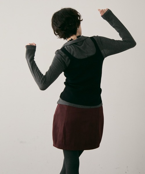 Trish（トリッシュ）の「スエードライクコクーンスカート（スカート・レディース・キャメル/ボルドー/カーキ・MEDIUM）」の16枚目の写真