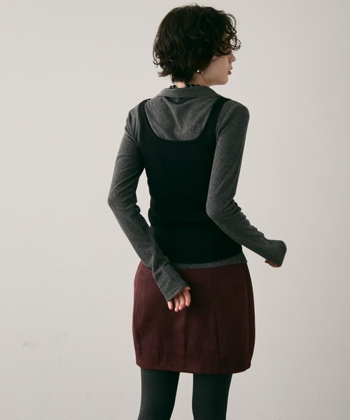 Trish（トリッシュ）の「スエードライクコクーンスカート（スカート・レディース・キャメル/ボルドー/カーキ・MEDIUM）」の17枚目の写真