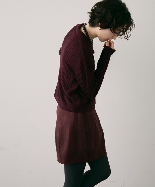 Trish（トリッシュ）の「スエードライクコクーンスカート（スカート・レディース・キャメル/ボルドー/カーキ・MEDIUM）」の18枚目の写真