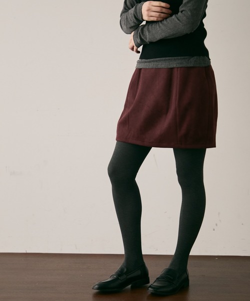 Trish（トリッシュ）の「スエードライクコクーンスカート（スカート・レディース・キャメル/ボルドー/カーキ・MEDIUM）」の7枚目の写真